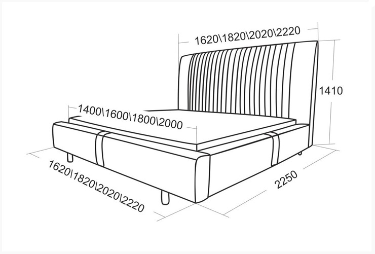 Кровать Тиффани 1620 в Благовещенске - изображение 6