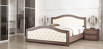 Кровать двуспальная Стиль 1, 160х200, кожзам, с основанием в Благовещенске
