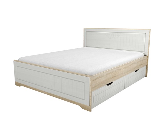 Кровать двуспальная с ящиками НМ 040.34 Оливия Дуб Сонома в Благовещенске - изображение