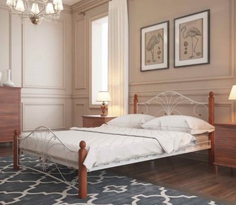 Кровать в спальню Фортуна 1, 1600, белый/махагон в Благовещенске