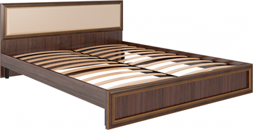 Кровать двуспальная Беатрис М10 с мягким изголовьем (Орех Гепланкт) в Благовещенске