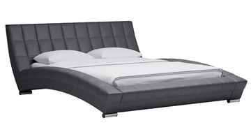 Кровать 2-х спальная Оливия 160 арт. Марика 485 к/з (серый) с основанием в Благовещенске