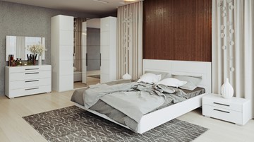 Модульная спальня Наоми №4, цвет Белый глянец в Благовещенске - предосмотр