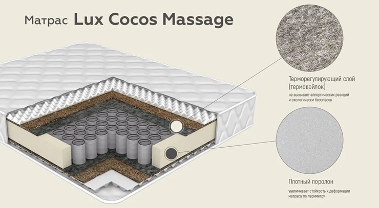 Матрас Lux Cocos Massage 24 в Благовещенске - изображение 1