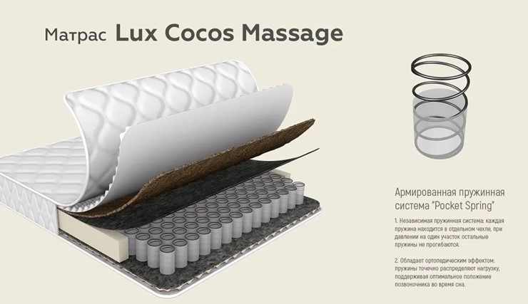 Матрас Lux Cocos Massage 24 в Благовещенске - изображение 4