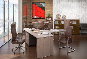 Офисный набор мебели Xten с большим шкафом для документов для 2 сотрудников в Благовещенске - предосмотр 2