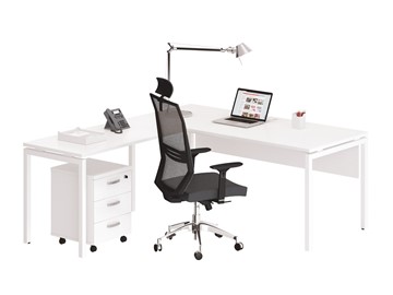 Офисный набор мебели А4 (металлокаркас DUE) белый премиум / металлокаркас белый в Благовещенске - предосмотр