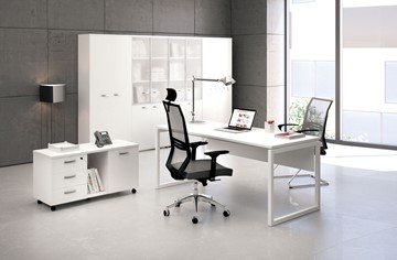 Мебель для персонала А4 (металлокаркас QUATTRO) белый премиум / металлокаркас белый в Благовещенске - предосмотр 1
