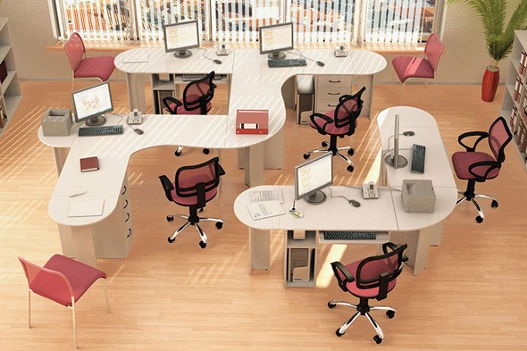 Набор мебели в офис Классик для 5 сотрудников в Благовещенске - изображение