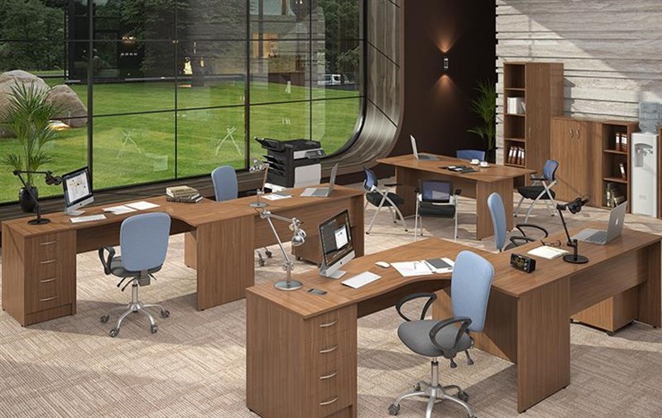 Мебель для персонала IMAGO три стола, 2 шкафа, стеллаж, тумба в Благовещенске - изображение
