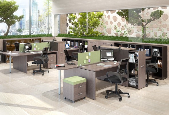 Офисный комплект мебели Xten для двух сотрудников с тумбочками в Благовещенске - изображение