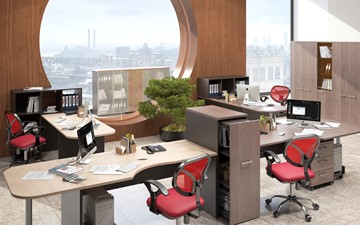 Комплект офисной мебели Xten, для двух сотрудников с тумбой в Благовещенске