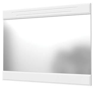 Зеркало навесное Олимп с декоративными планками (белый) в Благовещенске