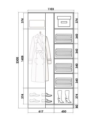 Детский угловой шкаф Хит-У-23-4-77-29, Панда, Белый в Благовещенске - изображение 2
