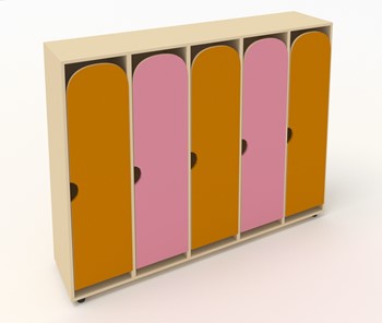 Шкаф детский распашной ШГ5У Беж+Оранжевый+Розовый в Благовещенске