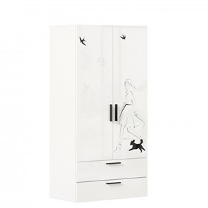 2-створчатый шкаф комбинированный Джоли ЛД 535.040, Серый шелк в Благовещенске - предосмотр