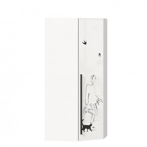 Угловой распашной шкаф Джоли 45 ЛД 535.030, Серый шелк в Благовещенске