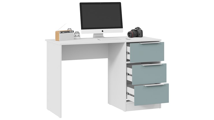 Письменный стол Марли Тип 1 (Белый/Серо-голубой) в Благовещенске - изображение 1