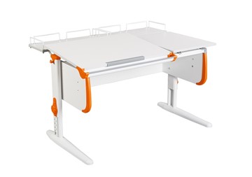 Детский стол-трансформер 1/75-40 (СУТ.25) + Polka_z 1/600 (2шт) белый/серый/Оранжевый в Благовещенске