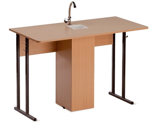 Детский стол 2-местный для кабинета химии Стандарт 7, Пластик Бук/Коричневый в Благовещенске - изображение