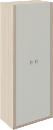 Шкаф 2-х створчатый Глэдис М22 (Шимо светлый/Белый текстурный) в Благовещенске - изображение