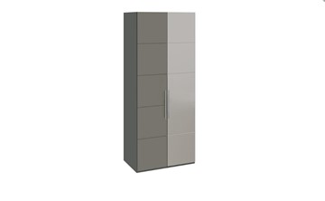 Распашной шкаф Наоми с 1 зеркальной правой дверью, цвет Фон серый, Джут СМ-208.07.04 R в Благовещенске