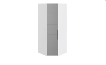 Шкаф угловой Наоми с зеркальной левой дверью, цвет Белый глянец СМ-208.07.07 L в Благовещенске
