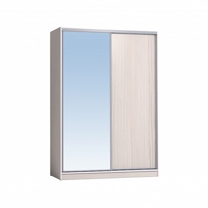 Шкаф 2-х створчатый 1600 Домашний Зеркало/ЛДСП, Бодега светлый в Благовещенске - изображение