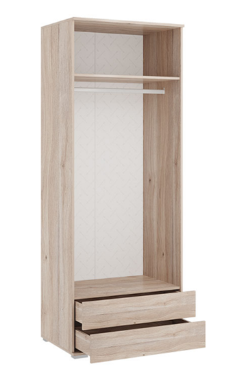 Шкаф двухдверный с ящиками Лайк 55.01, дуб мария/фуксия в Благовещенске - изображение 2