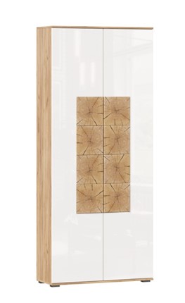 Шкаф двухстворчатый Фиджи с декоративными накладками 659.310, Дуб Золотой/Белый в Благовещенске - изображение