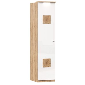 Шкаф одностворчатый с декор. накладками Фиджи 659.225, белый в Благовещенске