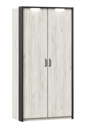 Шкаф двухдверный Техно с паспарту, Дуб крафт белый в Благовещенске - изображение