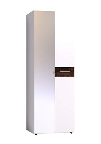 Шкаф для одежды Норвуд 54 фасад зеркало + стандарт, Белый-Орех шоколадный в Благовещенске