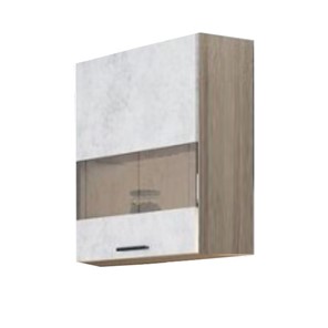 Кухонный шкаф со стеклом Модус, Ш500с/720, цемент светлый в Благовещенске