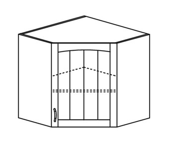 Шкаф на кухню Кантри настенный угловой 718*600*600 мм без стекла в Благовещенске