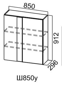 Кухонный шкаф Модус, Ш850у/912, цемент темный в Благовещенске - предосмотр