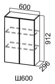 Настенный шкаф Модус, Ш600/912, галифакс в Благовещенске - предосмотр
