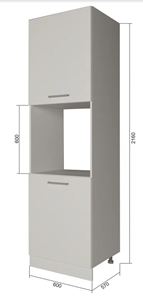 Кухонный шкаф-пенал П7 2, Серый/Антрацит в Благовещенске