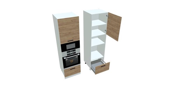 Кухонный шкаф-пенал П7 3, Дуб крафт/Белый в Благовещенске - изображение