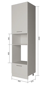 Кухонный шкаф-пенал П9 3, Серый/Белый в Благовещенске