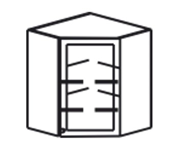 Кухонный шкаф Верона настенный угловой 918*600*600*320 мм без стекла (глухой), матовый в Благовещенске