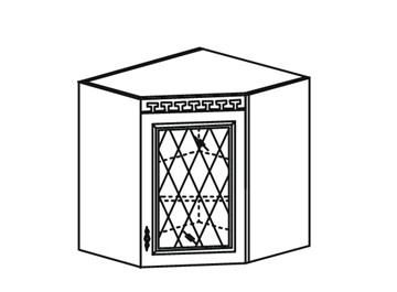 Шкаф кухонный Веста настенный угловой со вставкой из стекла 718*600*600 мм в Благовещенске
