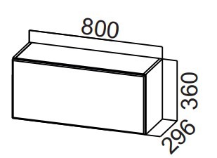 Кухонный навесной шкаф Стайл, ШГ800/360 горизонтальный, МДФ в Благовещенске - предосмотр