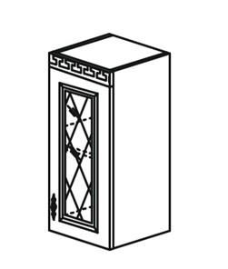 Шкаф на кухню Веста настенный однодверный с полкой со вставкой из стекла 718*300*323мм в Благовещенске