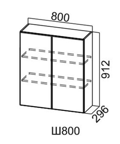Навесной кухонный шкаф Модус, Ш800/912, галифакс в Благовещенске - предосмотр