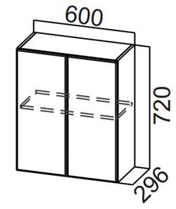 Распашной кухонный шкаф Стайл, Ш600/720, МДФ в Благовещенске