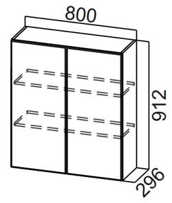 Распашной кухонный шкаф Стайл, Ш800/912, МДФ в Благовещенске - предосмотр