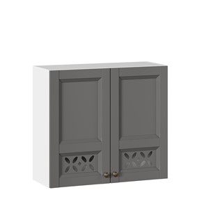 Кухонный навесной шкаф Амели-3 800 ЛД 299.360.000.033, Белый/Оникс серый в Благовещенске