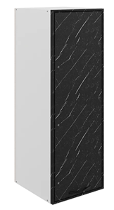 Шкаф настенный Монако L400 Н900 (1 дв. гл.), белый/мрамор блэкберн матовый в Благовещенске