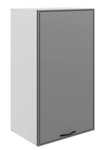 Навесной шкаф Монако L450 Н900 (1 дв. гл.), белый/графит матовый в Благовещенске